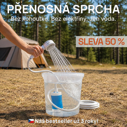 Ducha portátil y bomba de agua: kit con manguera y boquilla