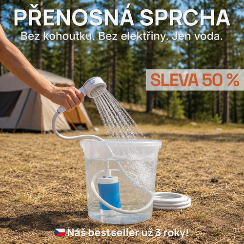 Ducha portátil y bomba de agua: kit con manguera y boquilla