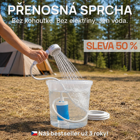 Ducha portátil y bomba de agua: kit con manguera y boquilla