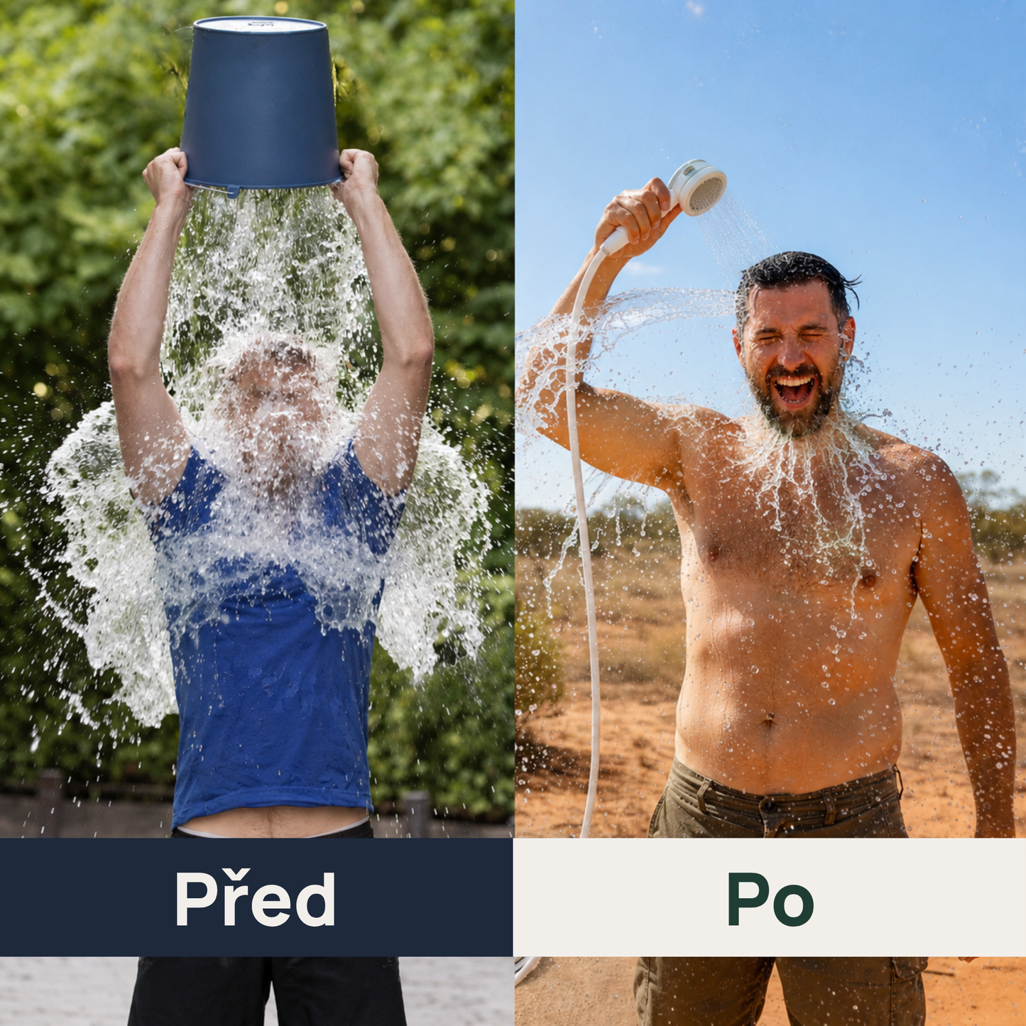 Ducha portátil y bomba de agua: kit con manguera y boquilla